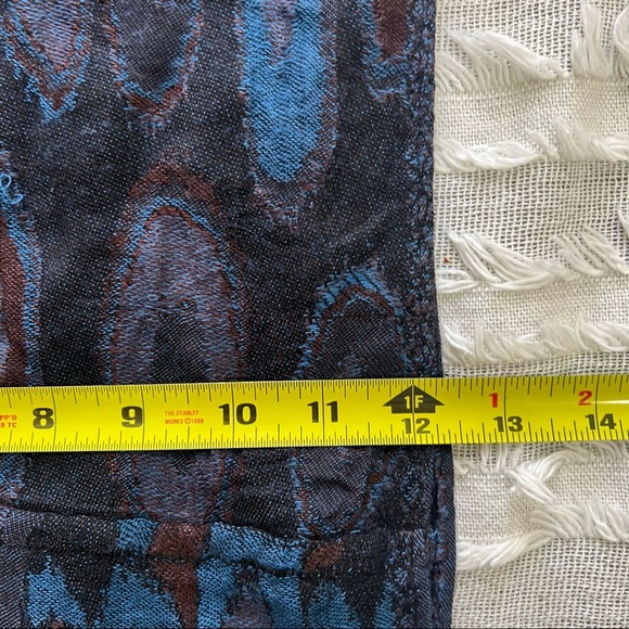 Pashmina Blue Red Waterdroplet Soft Scarf Shawl Wrap 70% Pashima 30% Silk VTG - Picture 5 of 6